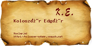 Koloszár Edgár névjegykártya